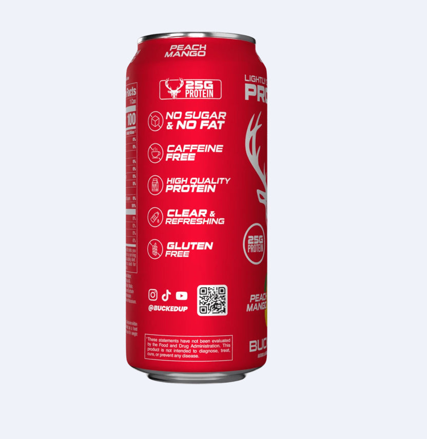 Bucked Up: Lightly Carbonated Protein Drink (1 Case / 12 Cans)